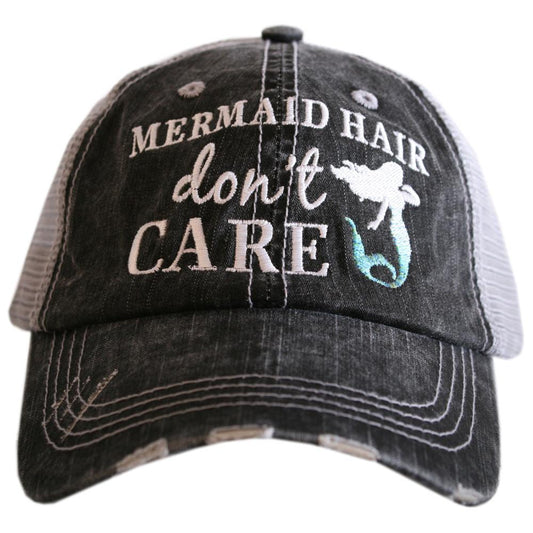 Mermaid Hair Don't Care Distressed Hat