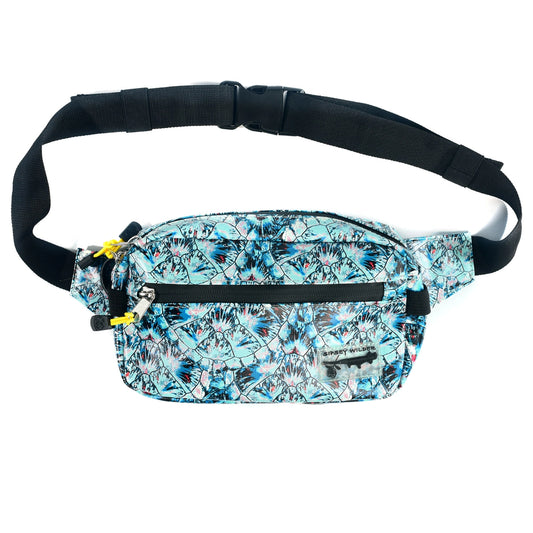 aqua turtle shell fanny pack