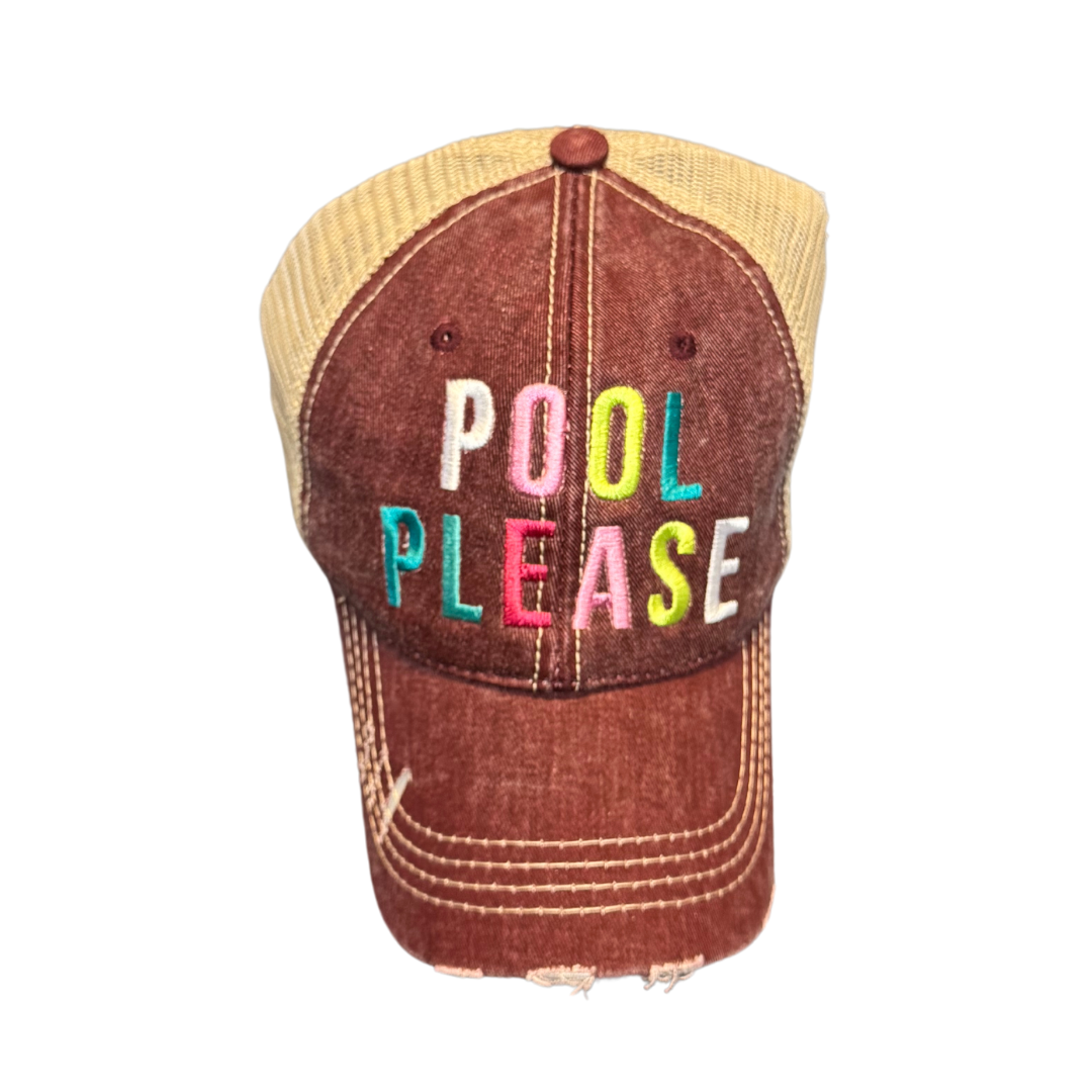 Pool Please Distressed hat