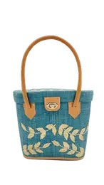 50's Straw Bucket Bag