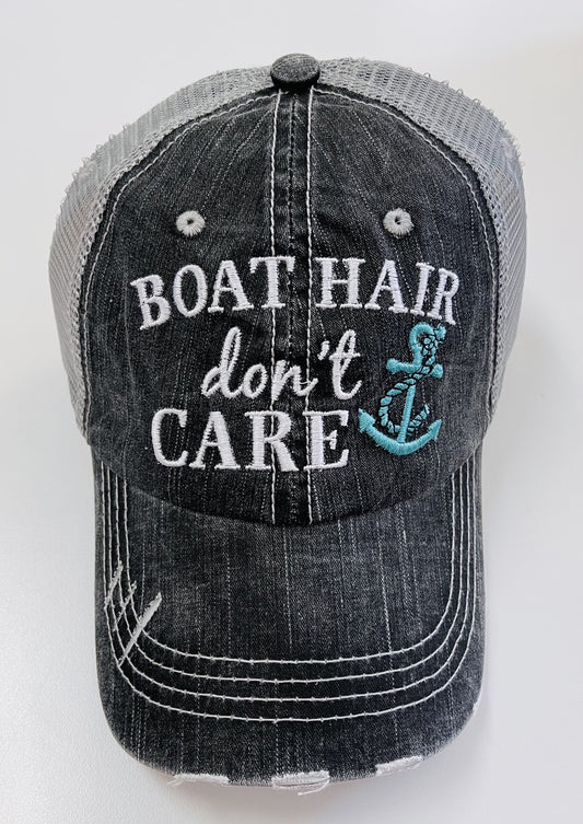 Boat Hair Don't Care Distressed Hat teal