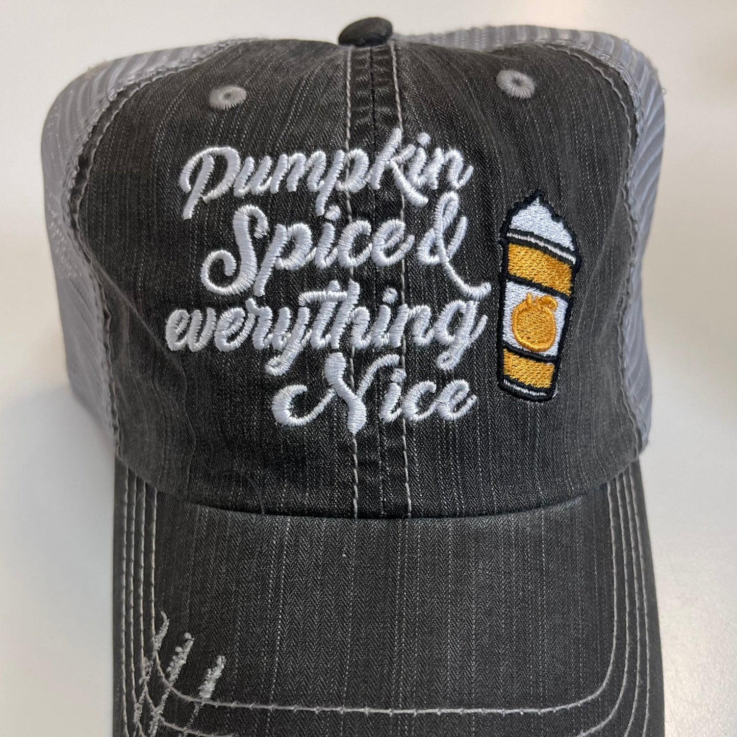 Pumpkin Spice distressed hat