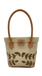 50's Straw Bucket Bag